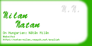 milan natan business card