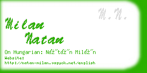 milan natan business card